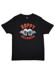 Mens Black Hoppy Halloween Graphic Tee Short Sleeve T-Shirt