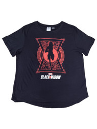 Junior Womens Black Marvel Black Widow Tee Shirt T-Shirt
