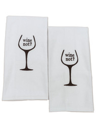Mabelle Home Collection Wine Not Kitchen Towel Set, 2 Cotton Dish Towels