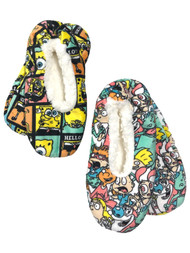 Nickelodeon Womens 2pr Spongebob & Rugrats Sherpa Ballet Slippers Shoes OSFM