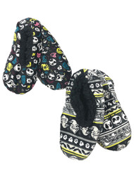 Nightmare Before Christmas Womens 2pr Jack Skellington Sherpa Ballet Slippers