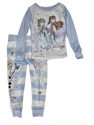 Disney Frozen Girls Blue Seek Courage Anna Elsa Olaf Long Sleeve Pajama Set