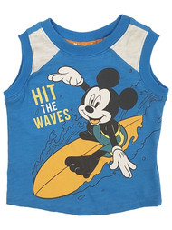 Toddler Boys Blue Mickey Mouse Surf Tank Top Muscle Tee Shirt