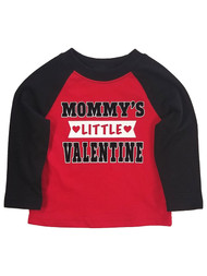 Infant & Toddler Boys Long Black & Red Mommys Little Valentine T-Shirt