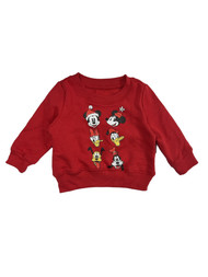 Disney Infant Boys Mickey Mouse & Friends Red Christmas Sweatshirt Top