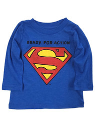 Infant Boys Superman Long Sleeved Blue T-Shirt Tee Shirt 12 Months
