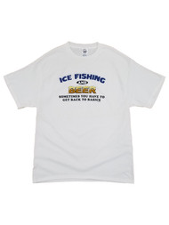 Split Tee Mens White Ice Fishing And Beer Tee Short Sleeve T-Shirt