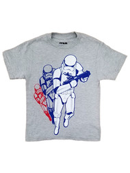 Star Wars Boys Gray Multi-Color Storm Trooper T-Shirt Tee Shirt
