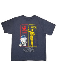 Star Wars Boys Blue Short Sleeved R2D2 & C3P0 T-Shirt Tee Shirt Large10-12