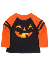 Celebrate Infant & Toddler Boys Long Black Pumpkin Halloween T-Shirt Tee