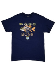 BASS Mens Navy Blue Base To The Bone Fishing Tee Shirt Short Sleeve T-Shirt