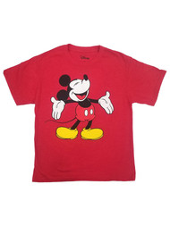 Disney Boys Red Mickey Mouse Tee Shirt T-shirt Large 10-12