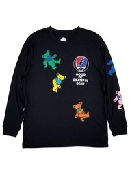 Grateful Dead Mens Black Long Sleeve Graphic Tee Band Shirt T-Shirt