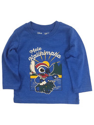 Disney Infant & Toddler Boys Blue Stitch "Mele Kalikimaka" Christmas T-Shirt
