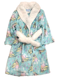Disney Frozen Girls Plush Blue & White Elsa Robe House Coat Pajama