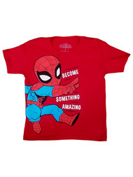 Marvel Boys Red Spider-Man "Become Something Amazing" Tee Shirt T-Shirt