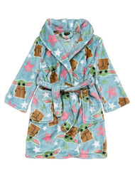 Disney Star Wars Girls Plush Blue Baby Yoda Robe House Coat