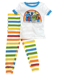 Sesame Street Toddler Boys Colorful Stripe Cotton Pajamas Elmo Sleep Set