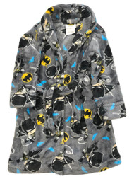DC Comics Toddler Boys Plush Gray Fleece Batman Bathrobe Bath Robe
