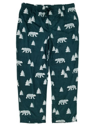 St. Johns Bay Mens Green Bear Print Fleece Sleep Pants Pajama Bottoms