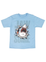 JME Boys Blue Shark "Jawsome" Tee Shirt T-Shirt Medium 6
