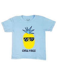 JME Boys Blue Pineapple "Chill Vibes" Tee Shirt T-Shirt Medium 7