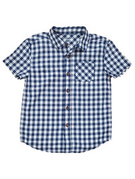 Sonoma Boys Blue & White Check Short Sleeve Button-Down Shirt