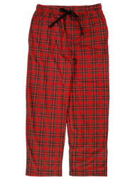 St. Johns Bay Mens Red Tartan Plaid Fleece Sleep Pants Pajama Bottoms