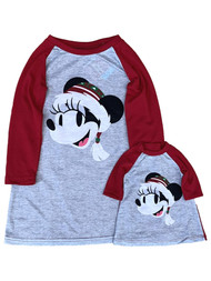 Disney Toddler Girls Holiday Minnie Mouse Santa Nightgown & Doll Gown Set