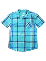 Sonoma Boys Multi Blue Plaid Short Sleeve Button Front Shirt Size 7