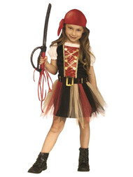Fun World Toddler Girls Captain Cutie Pirate Costume Dress & Bandana 3T-4T