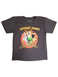 Looney Tunes Boys Gray "That's All Folks" Short Sleeve T-Shirt Tee Shirt