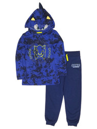Sonic Boys Blue Long Sleeve Hoodie T-Shirt & Lounge Pants Set