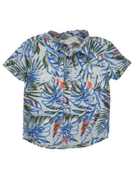 Sonoma Boys Blue Hawaiian Tropical Short Sleeve Button Front Shirt