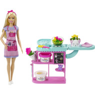 Barbie Career Florist Playset with Blonde Doll, Dough, Vases and More