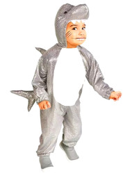 Infant  Boys & Girls Shiny Silver Shark Costume Jumpsuit 18-24m