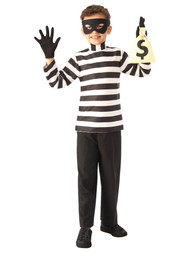 Rubies Boys & Girls Black & White Striped Burglar Robber Costume