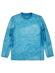 Realtree Wav3 Mens Blue Reversible Long Sleeve Performance Fishing Shirt