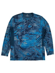 Realtree Aspect Mens Blue Reversible Long Sleeve Performance Fishing Shirt