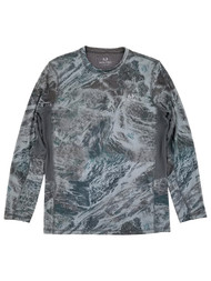 Realtree Aspect Mens Gray Reversible Long Sleeve Performance Fishing Shirt