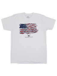 Realtree Mens White Fishing Lure US Flag Short Sleeve Performance T-Shirt