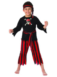 Rubies Boys Pirate Halloween Costume Shirt Pants Sash & Headscarf