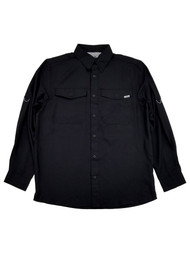 Realtree Mens Black Vented Cape Back Long Sleeve Hunting Guide Shirt