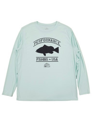 Fintech Mens Soothing Sea Green Long Sleeve Performance Fishing Shirt