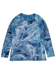 Realtree Womens Blue Reversible Long Sleeve Performance Fishing Shirt