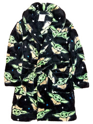 Star Wars Boys Plush Black Yoda Bath Robe House Coat