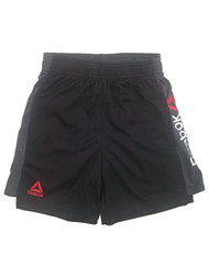 Reebok Boys Black, Gray & Red Athletic Basketball Shorts