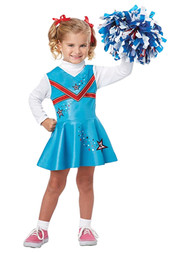 California Costumes Girls Cheerleader Costume Cheer Leader Dress & Pom Set 4-6