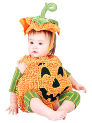 Princess Paradise Infant Girls Orange Purmpkin Costume Romper Hat Outfit 6-12m