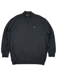 U.S. Polo Assn. Mens Big & Tall Black Quarter Zip Pullover Sweatshirt